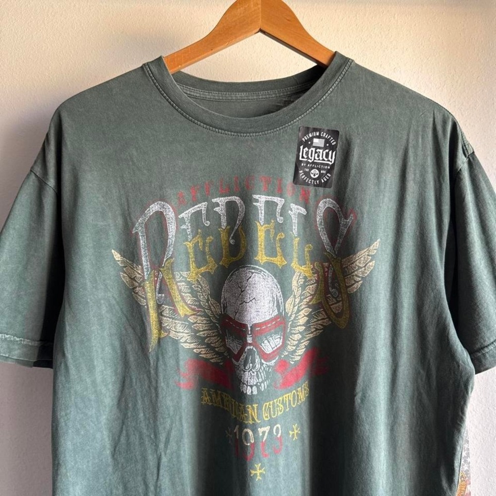 Affliction Legacy Rebels Skull Wings Graphic Tee NWT Sz XL